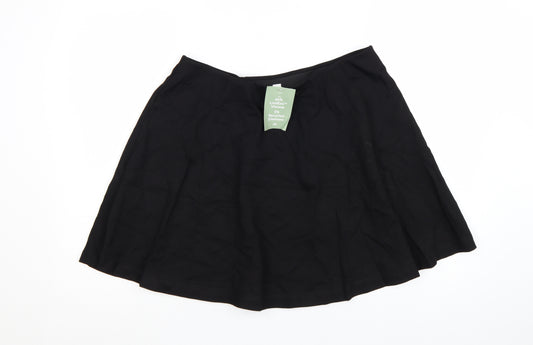 H&M Women’s Black A-Line Short Skirt L Viscose Blend