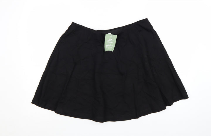 H&M Women’s Black A-Line Short Skirt L Viscose Blend