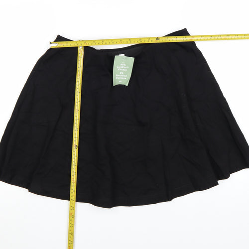 H&M Women’s Black A-Line Short Skirt L Viscose Blend