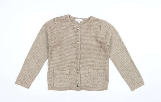 Marks and Spencer Women Beige Knit Cardigan Size S