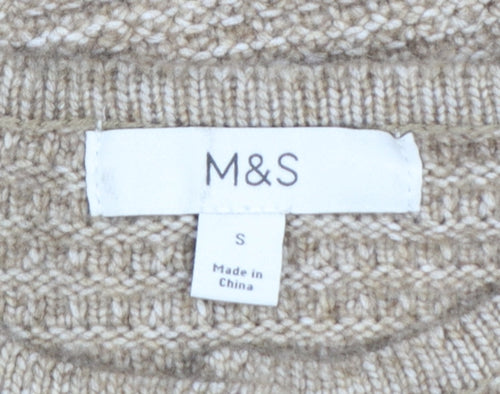 Marks and Spencer Women Beige Knit Cardigan Size S