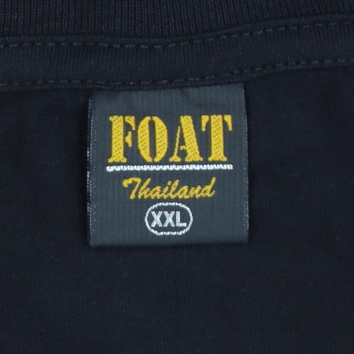 FOAT Unisex Black Elephant Thailand Graphic Cotton T-Shirt 2XL