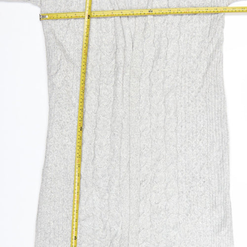 Marks and Spencer Women’s Grey Long Cable-Knit Cardigan Size L