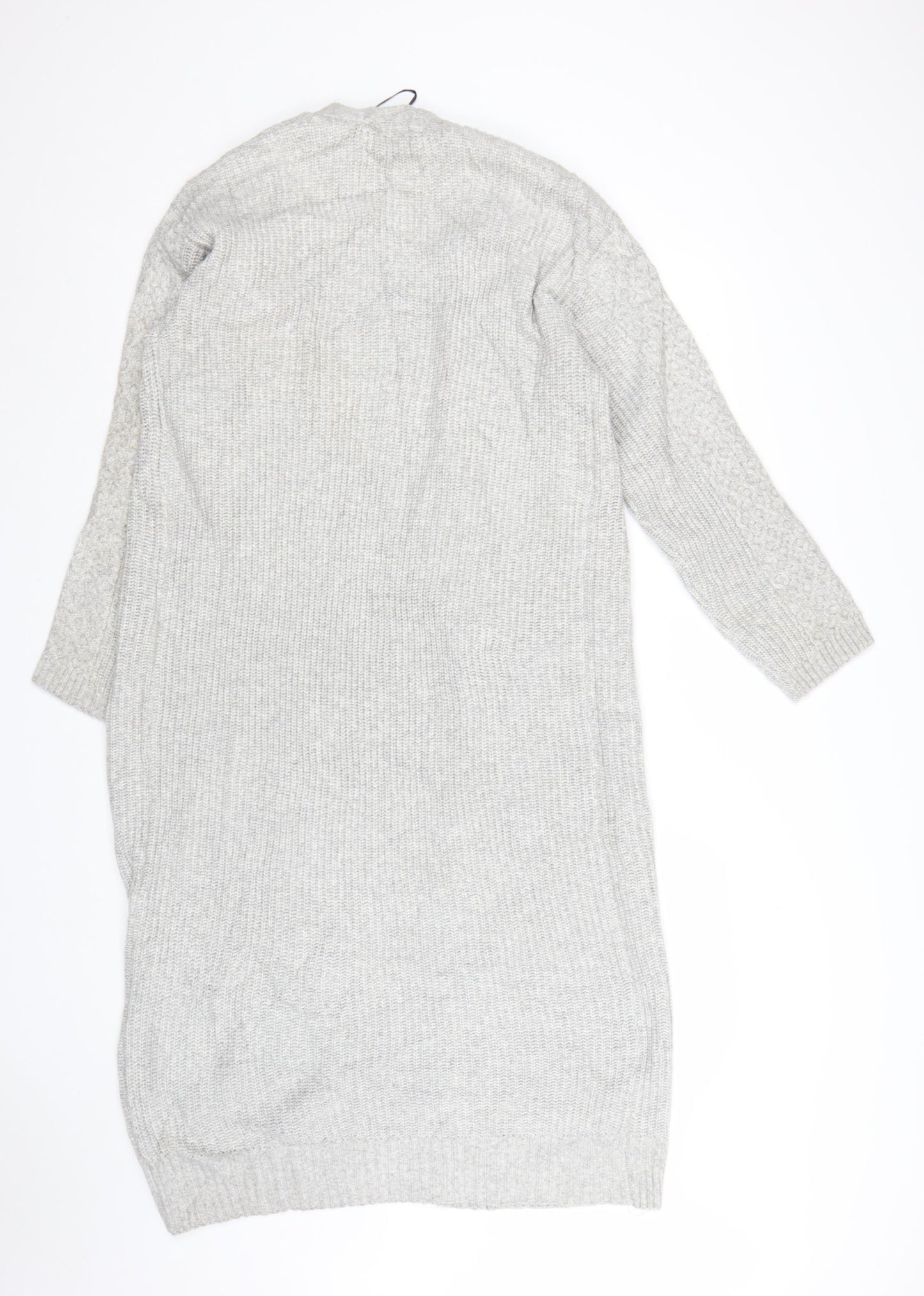 Marks and Spencer Women’s Grey Long Cable-Knit Cardigan Size L