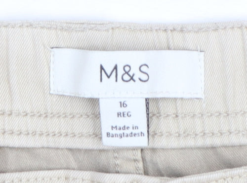 Marks and Spencer Womens Beige Size 16 Jogger Trousers