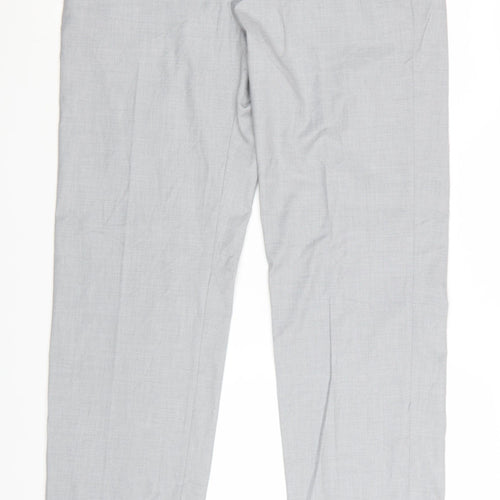 Marks and Spencer Men's Grey 36 Regular Fit Dress Trousers