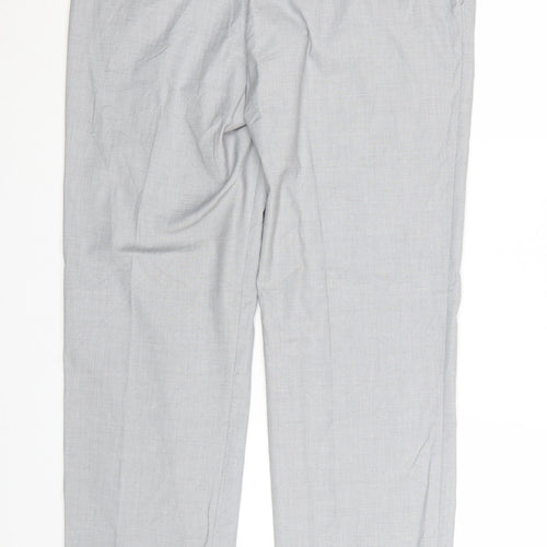 Marks and Spencer Men's Grey 36 Regular Fit Dress Trousers