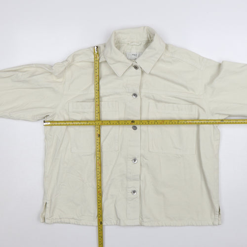 Marks and Spencer Women Beige L Basic Cotton Jacket