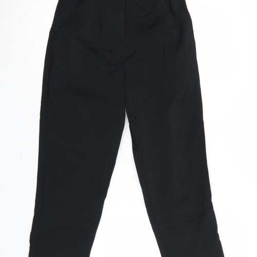 Marks and Spencer Women’s Black Size 8 Regular Cotton Blend Trousers