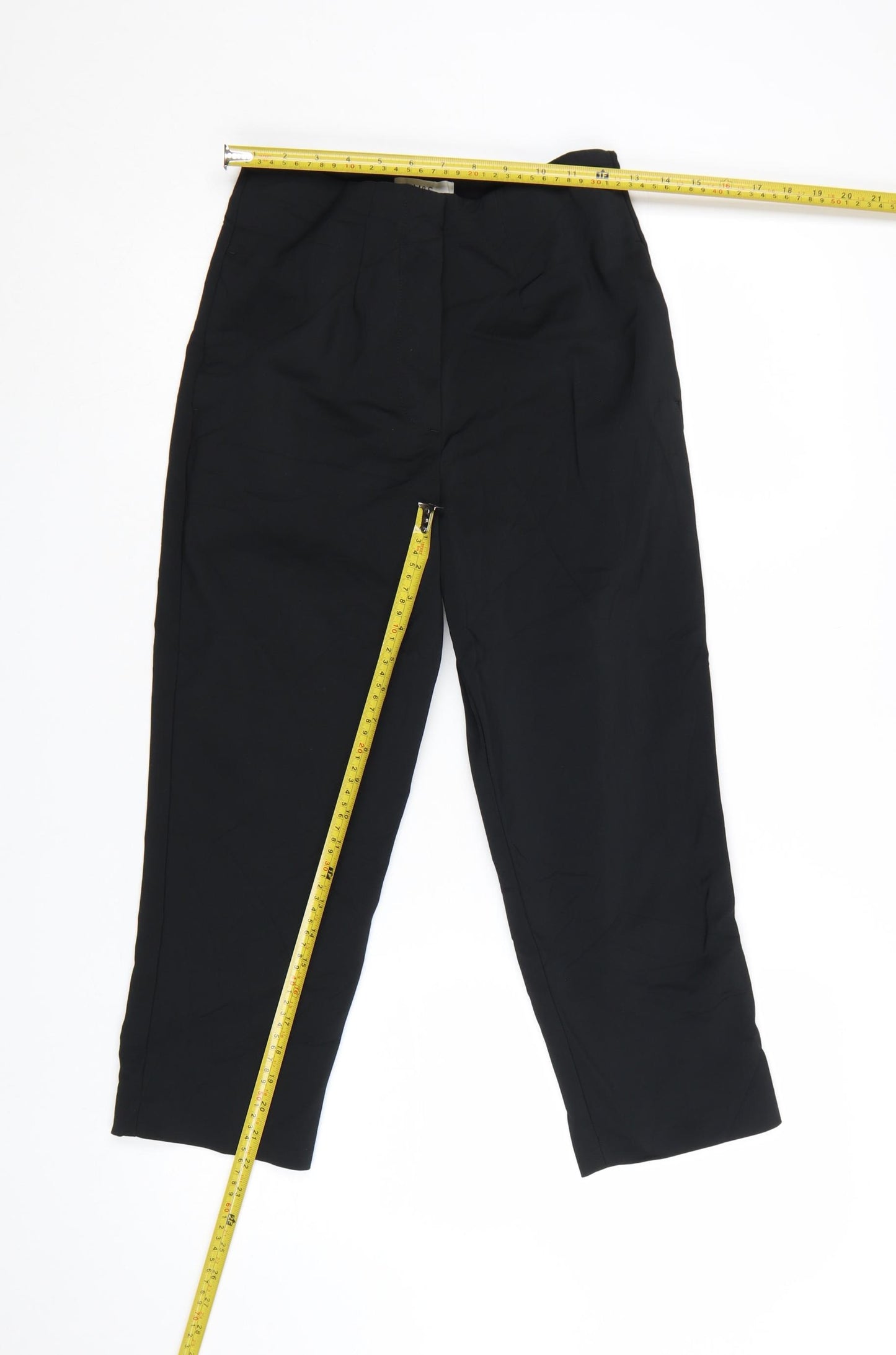 Marks and Spencer Women’s Black Size 8 Regular Cotton Blend Trousers