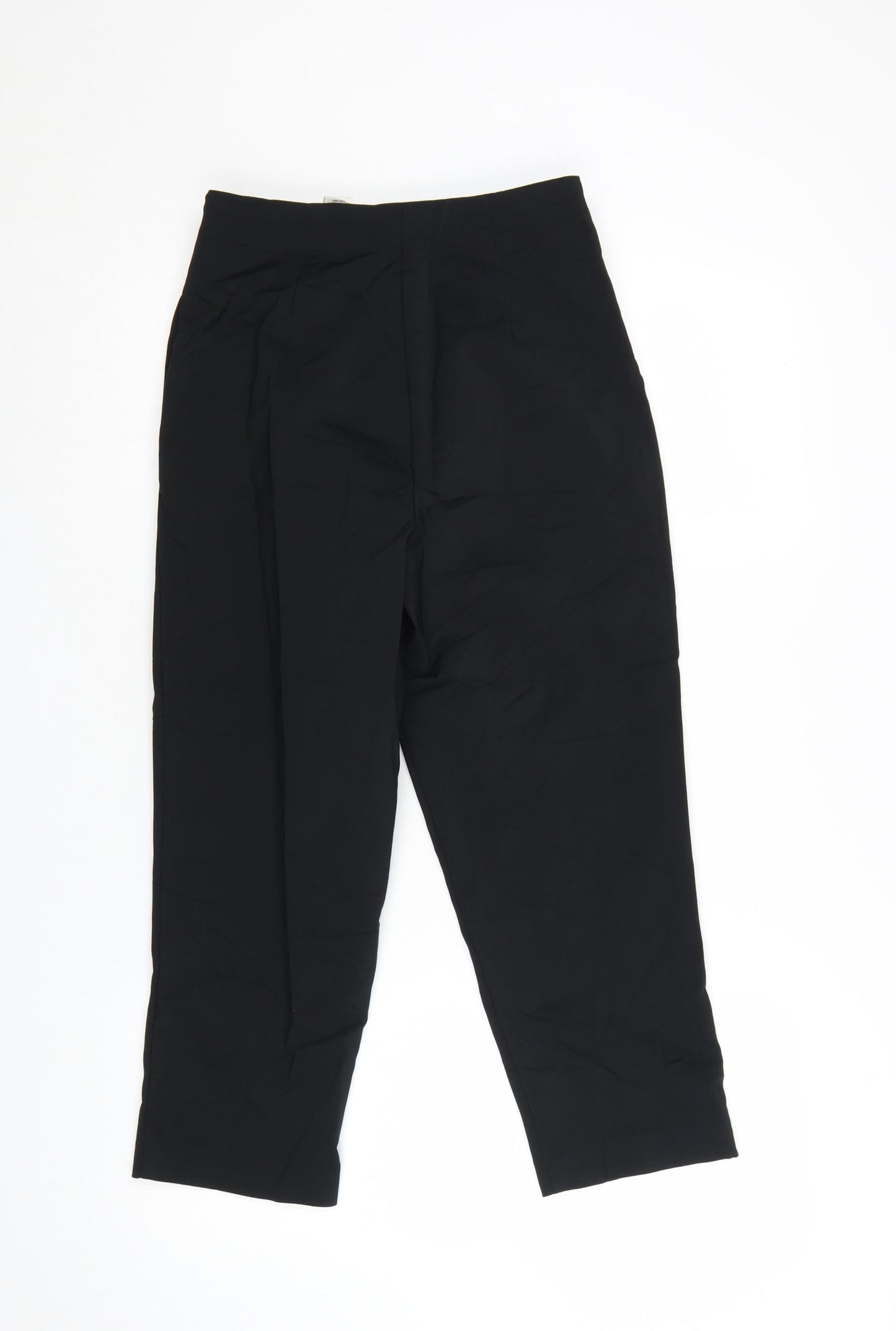 Marks and Spencer Women’s Black Size 8 Regular Cotton Blend Trousers