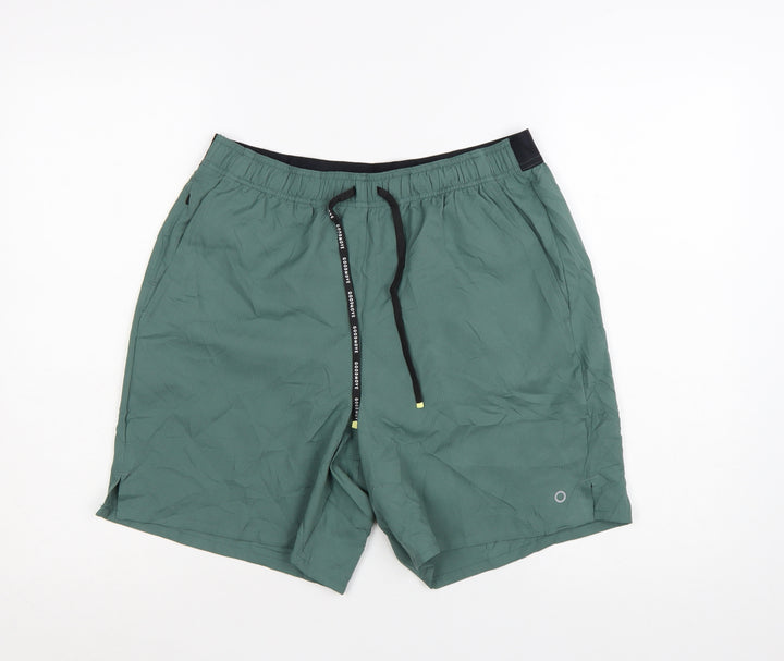 Marks and Spencer Goodmove Men's Green M Athletic Gym Shorts