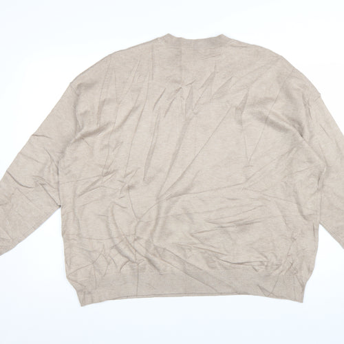 Marks and Spencer Women Beige Sequin Party Pullover Jumper XL