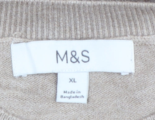 Marks and Spencer Women Beige Sequin Party Pullover Jumper XL
