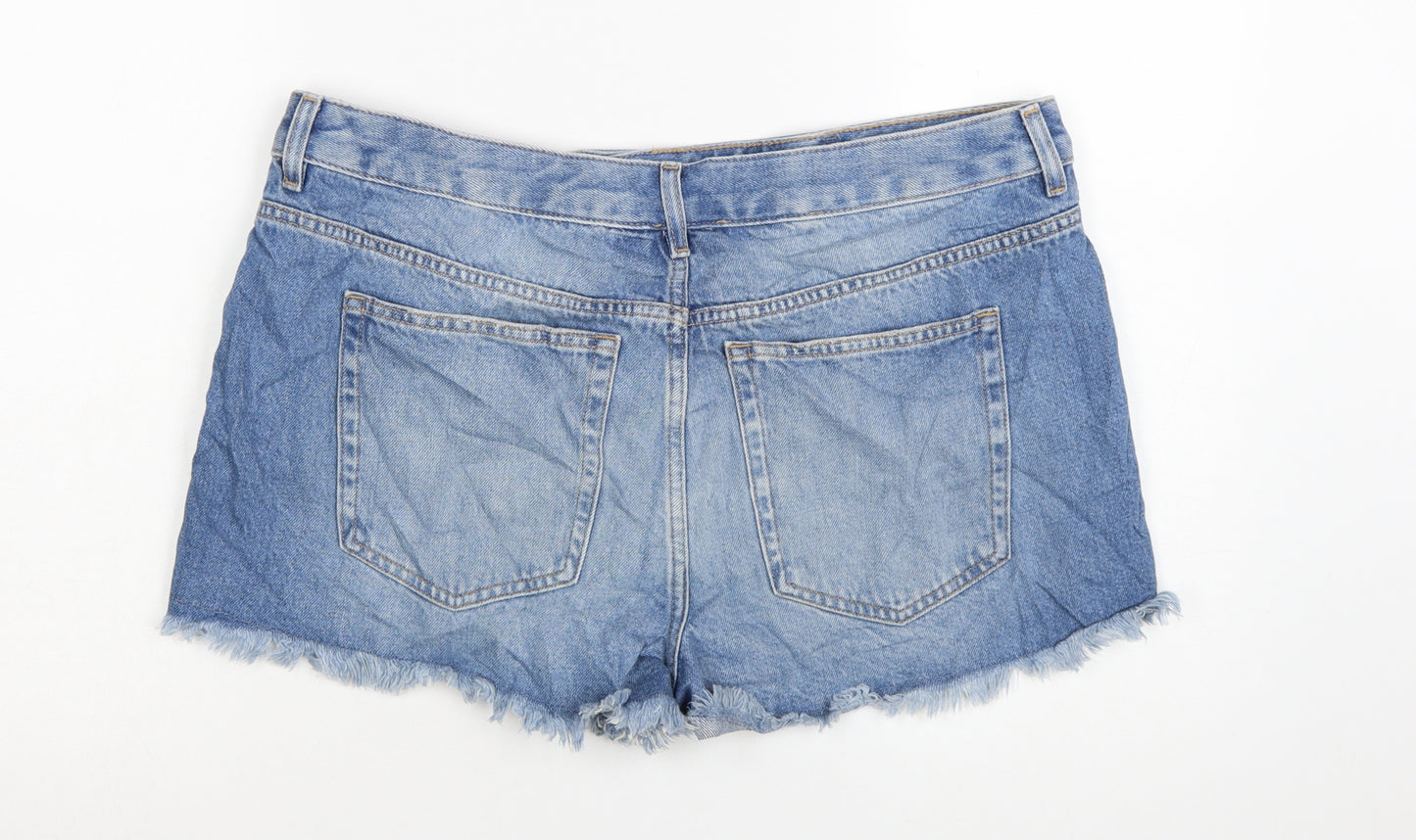 Marks and Spencer Womens Blue Denim Cut-Off Shorts Size 16