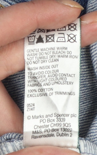 Marks and Spencer Womens Blue Denim Cut-Off Shorts Size 16