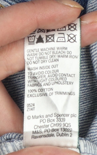 Marks and Spencer Womens Blue Denim Cut-Off Shorts Size 16