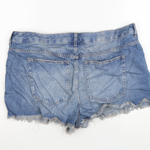 Marks and Spencer Women's Blue Denim Cut-Off Shorts Size 18