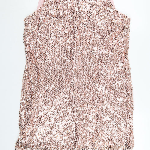 Marks and Spencer Women Pink Sequin Shift Dress Size 16