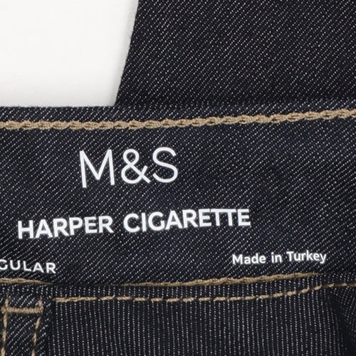 Marks and Spencer Women Blue Size 12 Straight Fit Harper Cigarette Jeans
