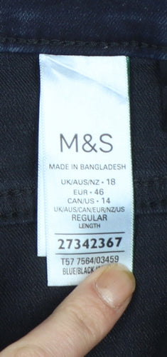 Marks and Spencer The Lily Women's Blue Slim Fit Jeans Size 18 Regular