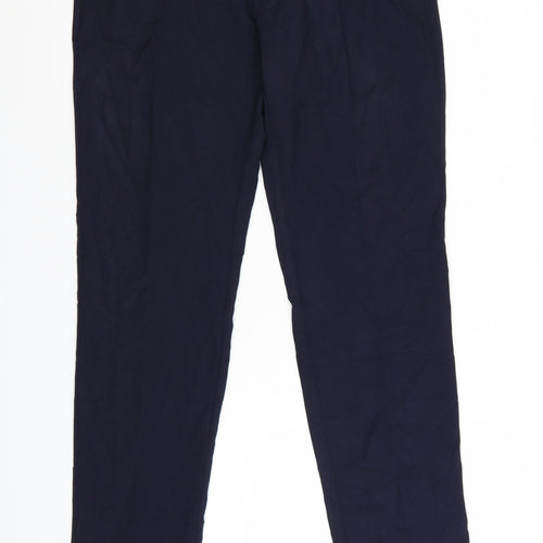 Marks and Spencer Men's Blue Slim Fit Trousers 34W 33L Polyester
