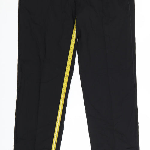 Marks and Spencer Men's Black Wool Blend Regular Fit Dress Trousers 36W 31L