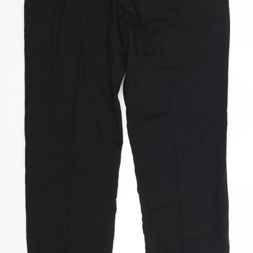 Marks and Spencer Men's Black Wool Blend Regular Fit Dress Trousers 36W 31L
