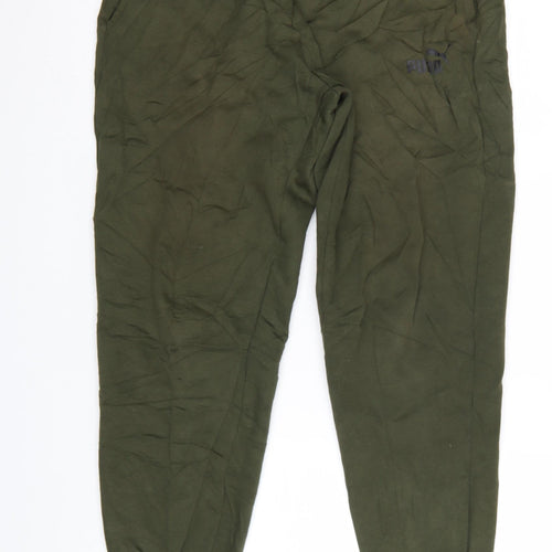 Puma Men's Green Jogger Trousers L Regular Fit Elastic Waist