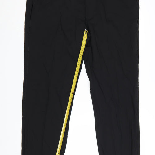 Marks and Spencer Men's Black Wool Blend Regular Fit Dress Trousers 40x31