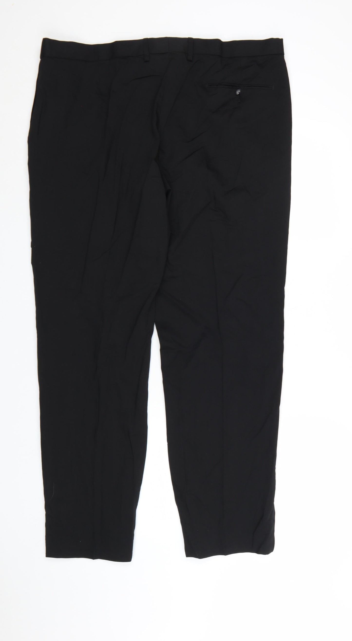 Marks and Spencer Men's Black Wool Blend Regular Fit Dress Trousers 40x31