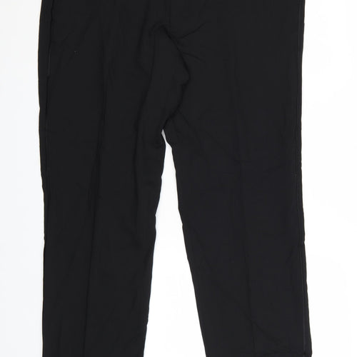 Marks and Spencer Men's Black Regular Fit Wool Blend Dress Trousers 40W 33L