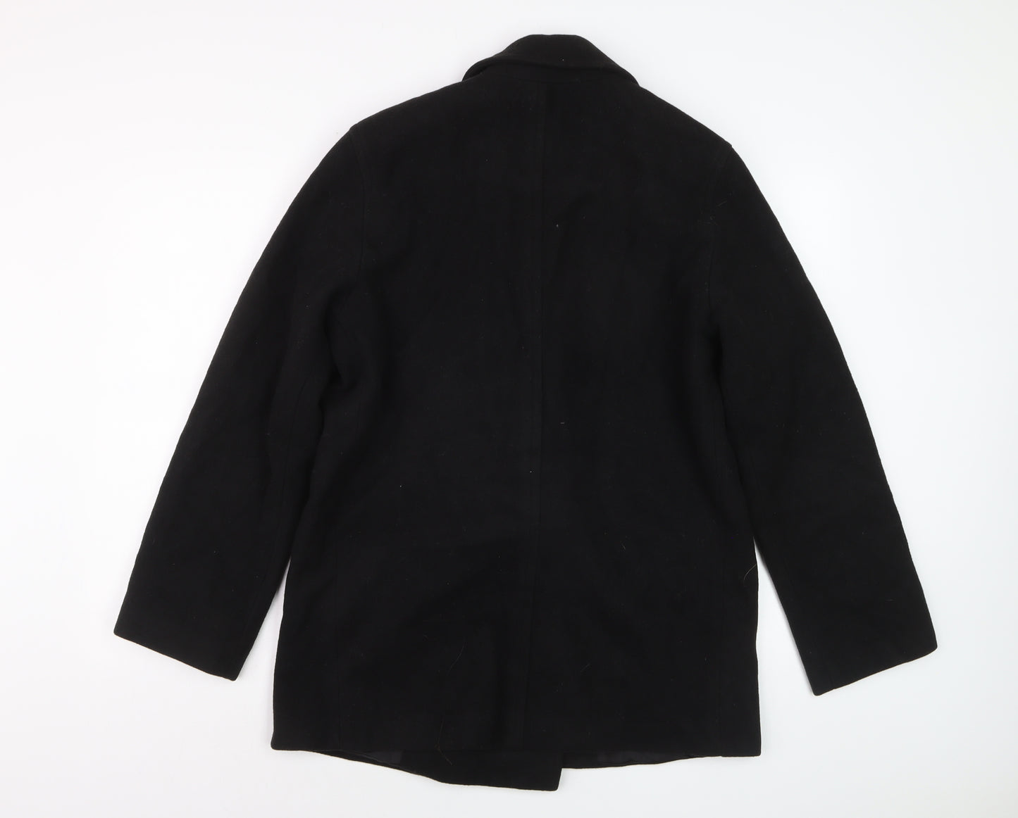J. Percy Women's Black Wool Pea Coat Size 8 Classic Mid-Length