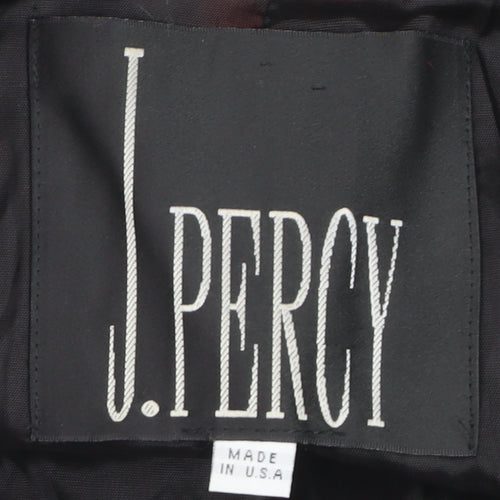 J. Percy Women's Black Wool Pea Coat Size 8 Classic Mid-Length