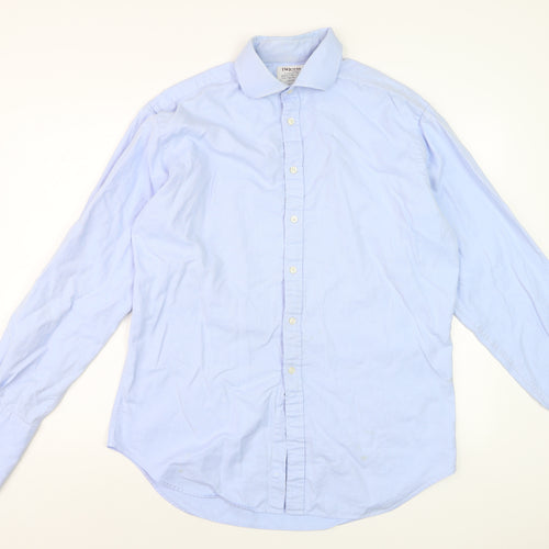 T.M. Lewin Men's Blue Slim Fit Luxury Cotton Long Sleeve Formal Shirt Size L