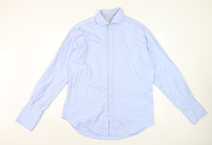 T.M. Lewin Men's Blue Slim Fit Luxury Cotton Long Sleeve Formal Shirt Size L