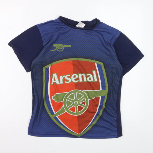 Arsenal Boys Blue Football T-Shirt 12-13 Years Short Sleeve Lightweight Top