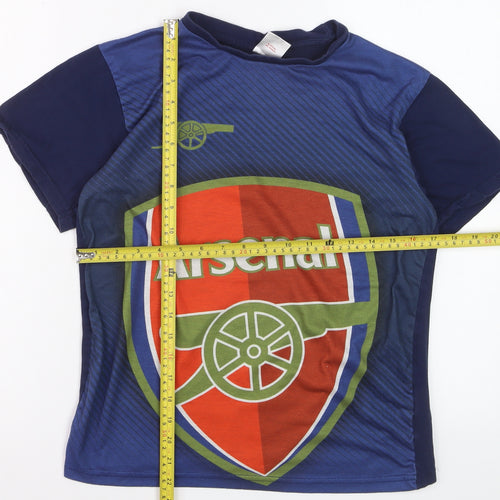 Arsenal Boys Blue Football T-Shirt 12-13 Years Short Sleeve Lightweight Top