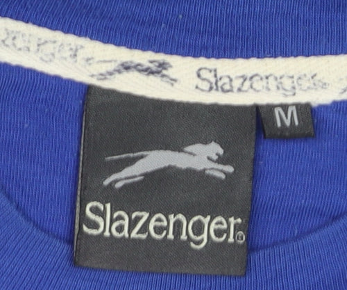 Slazenger Men's Blue Regular Fit Cotton Graphic T-Shirt Size M