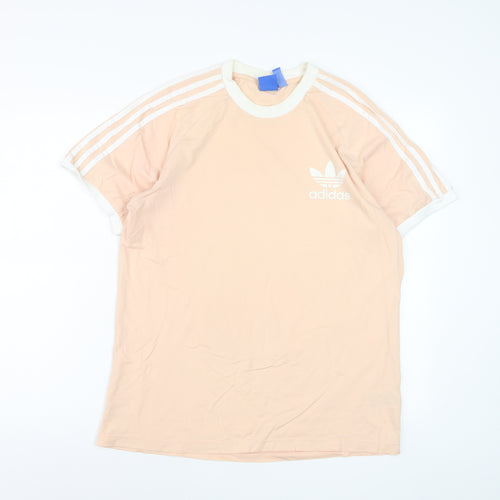 Adidas Women's Pink Crew Neck Short Sleeve Cotton T-Shirt Size L