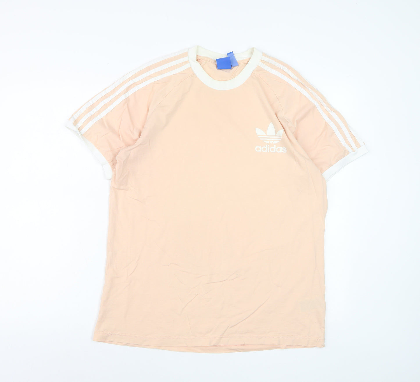 Adidas Women's Pink Crew Neck Short Sleeve Cotton T-Shirt Size L