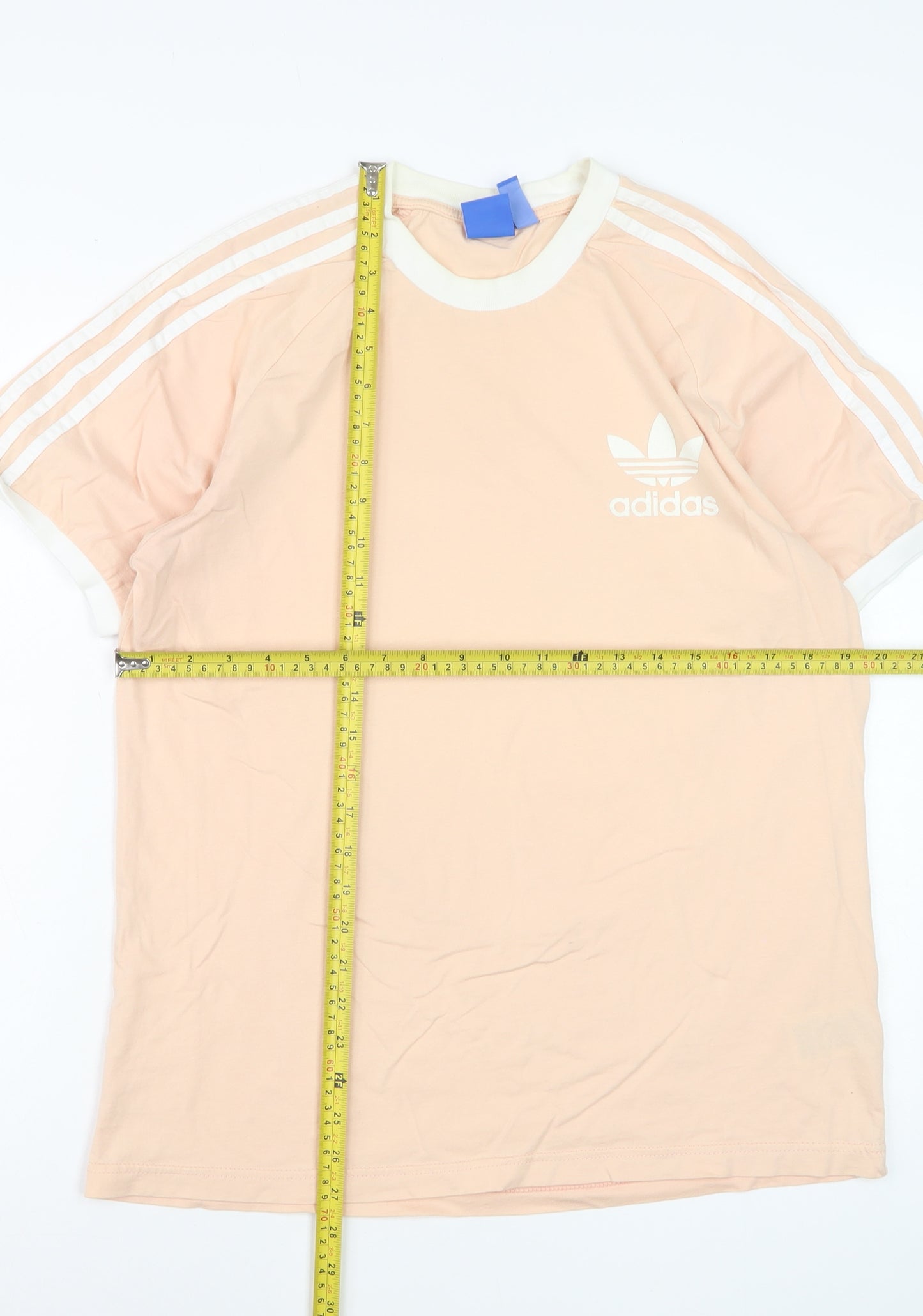 Adidas Women's Pink Crew Neck Short Sleeve Cotton T-Shirt Size L