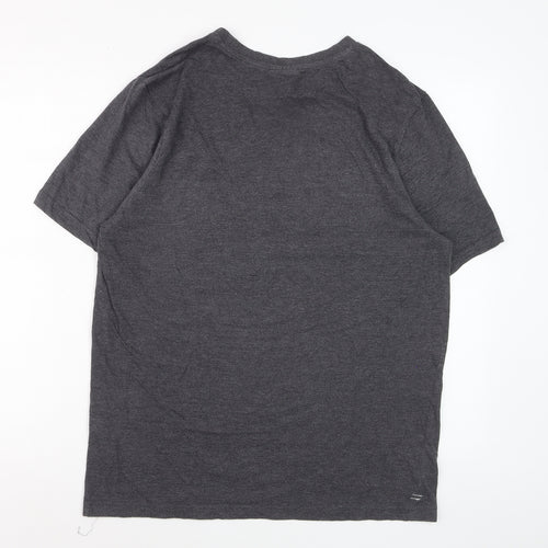 Slazenger Men's Grey Crew Neck Short Sleeve Cotton Blend T-Shirt M