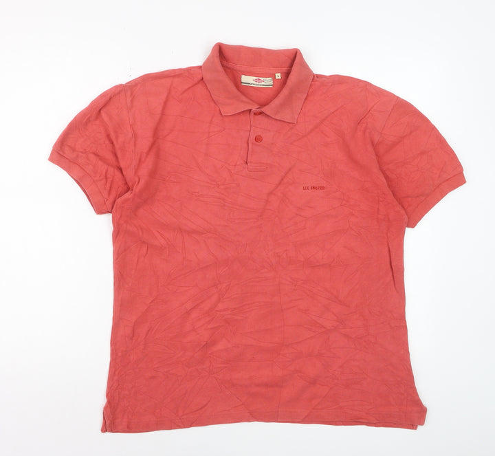 Lee Cooper Men's Red Cotton Polo Shirt Size M Short Sleeve