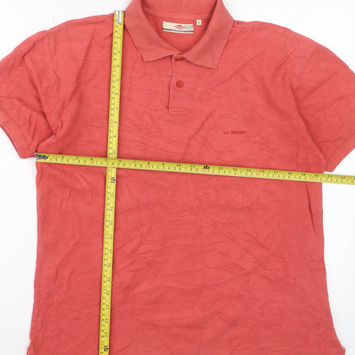 Lee Cooper Men's Red Cotton Polo Shirt Size M Short Sleeve