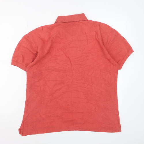 Lee Cooper Men's Red Cotton Polo Shirt Size M Short Sleeve