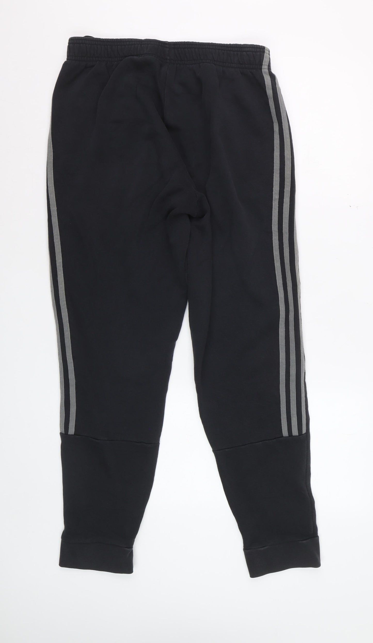 Adidas Men Black M Jogger Trousers Cotton Blend Tapered Fit