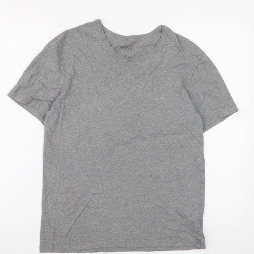 Hugo Boss Men's Grey Crew Neck Cotton T-Shirt Size M