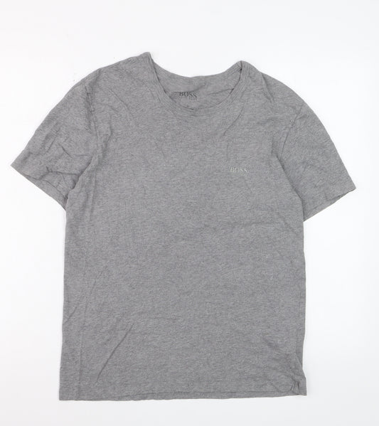 Hugo Boss Men's Grey Crew Neck Cotton T-Shirt Size M