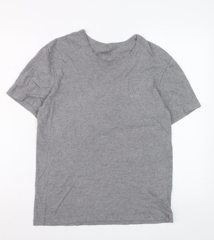 Hugo Boss Men's Grey Crew Neck Cotton T-Shirt Size M